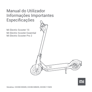 Manual Xiaomi DDHBC08NEB Trotinete elétrica