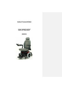 Kasutusjuhend Shoprider 888HD Elektriline ratastool