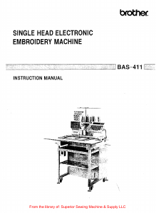 Manual Brother BAS-411 Embroidery Machine