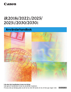 Bruksanvisning Canon imageRUNNER iR2022i Multifunktionsskrivare