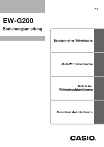 Bedienungsanleitung Casio EW-G200 Elektronisches wörterbuch