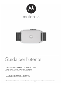 Manuale Motorola BARK200U Collare elettrico