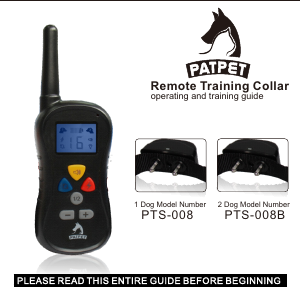 Manual Patpet PTS-008B Electronic Collar