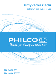 Návod Philco PDI 1468 BT Umývačka riadu