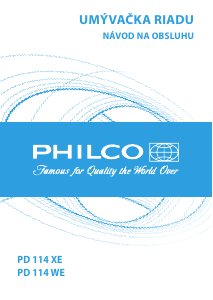 Návod Philco PD 114 XE Umývačka riadu