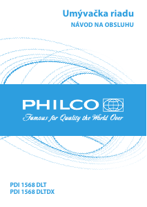 Návod Philco PDI 1568 DLTDX Umývačka riadu