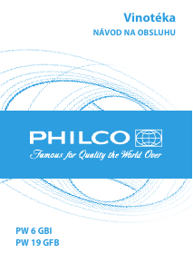 Návod Philco PW 6 GBI Vinotéka