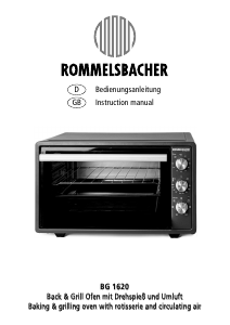 Bedienungsanleitung Rommelsbacher BG 1620 Backofen