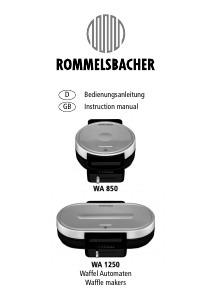 Manual Rommelsbacher WA 850 Waffle Maker