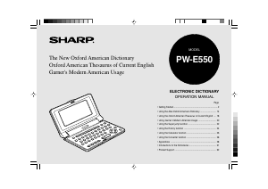 Manual Sharp PW-E550 Electronic Dictionary