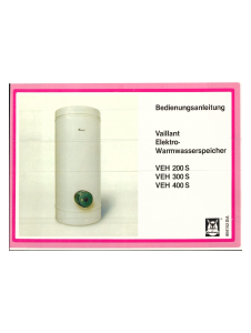 Bedienungsanleitung Vaillant VEH 200 S Warmwasserspeicher