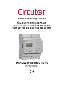 Mode d’emploi Circutor CEM-C31-485-DS Compteur d'énergie