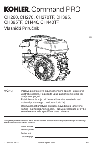 Priručnik Kohler CH395TF Command Pro Motor