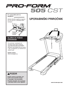 Priročnik Pro-Form 505 CST Tekalna steza