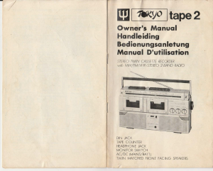 Manual Tokyo Tape 2 Cassette Recorder