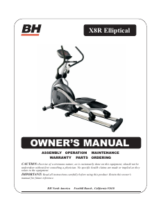 Manual BH Fitness X8R Cross Trainer