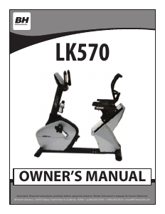 Manual BH Fitness LK570 Exercise Bike