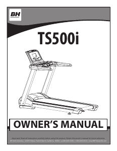 Manual BH Fitness TS500i Treadmill