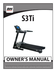 Manual BH Fitness S3Ti Treadmill