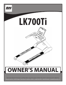 Handleiding BH Fitness LK700Ti Loopband