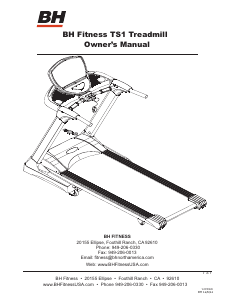 Manual BH Fitness TS1 Treadmill