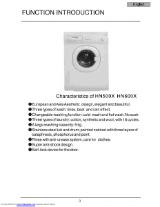 Manual Haier HN600X Washing Machine