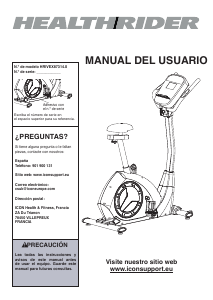 Manual de uso Healthrider HRIVEX87314.0 Bicicleta estática