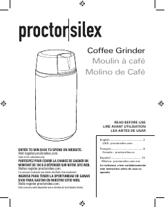 Manual Proctor Silex 80300PS Coffee Grinder