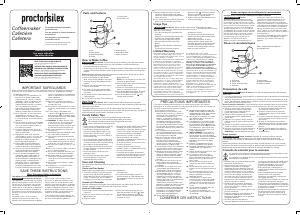 Mode d’emploi Proctor Silex 48138PS Cafetière