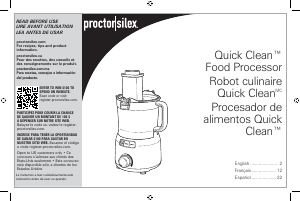 Manual Proctor Silex 70810 Food Processor