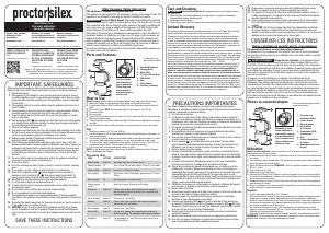 Mode d’emploi Proctor Silex 72870 Robot de cuisine