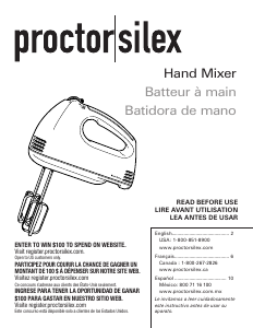 Mode d’emploi Proctor Silex 62509PS Batteur à main