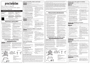 Mode d’emploi Proctor Silex 37527 Cuiseur à riz