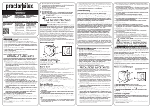 Mode d’emploi Proctor Silex 22304V Grille pain