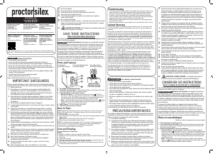 Manual de uso Proctor Silex 22302 Tostador