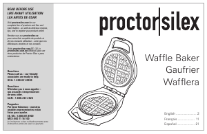 Manual de uso Proctor Silex 26091 Gofrera