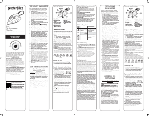 Mode d’emploi Proctor Silex 17201PS Fer à repasser