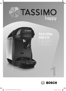 Manuale Bosch TAS1009GB Tassimo Happy Macchina da caffè