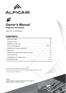 Manual AlpicAir AWO-71HRDC1C Air Conditioner