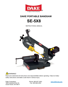 Manual Dake SE-5X8 Band Saw