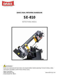 Manual Dake SE-810 Band Saw