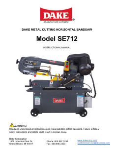 Manual Dake SE712 Band Saw