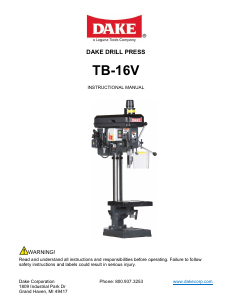 Manual Dake TB-16V Drill Press