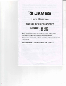 Manual de uso James J-20 MDB Microondas