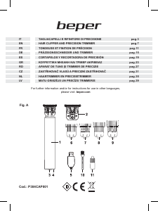 Manuale Beper P304CAP001 Regolabarba