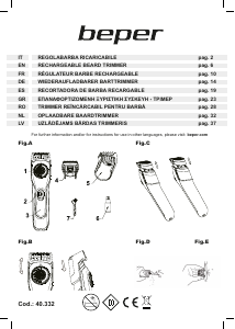 Manuale Beper 40.332 Regolabarba