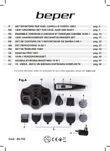 Manuale Beper 40.742 Tagliacapelli