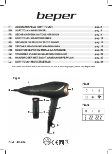 Manuale Beper 40.404 Asciugacapelli