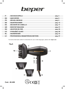 Manuale Beper 40.406 Asciugacapelli