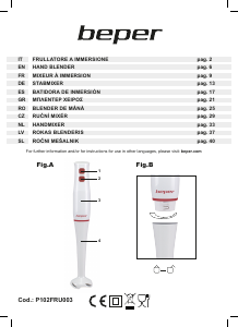 Manual Beper P102FRU003 Hand Blender